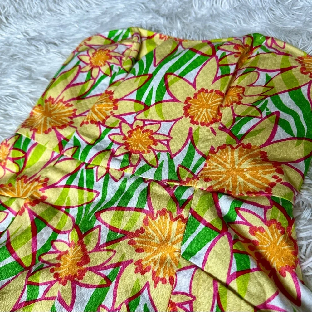 Lilly Pulitzer Strapless Blossom Dress Size 0 |Floral Fit & Flare | Summer Party - Picture 3 of 16